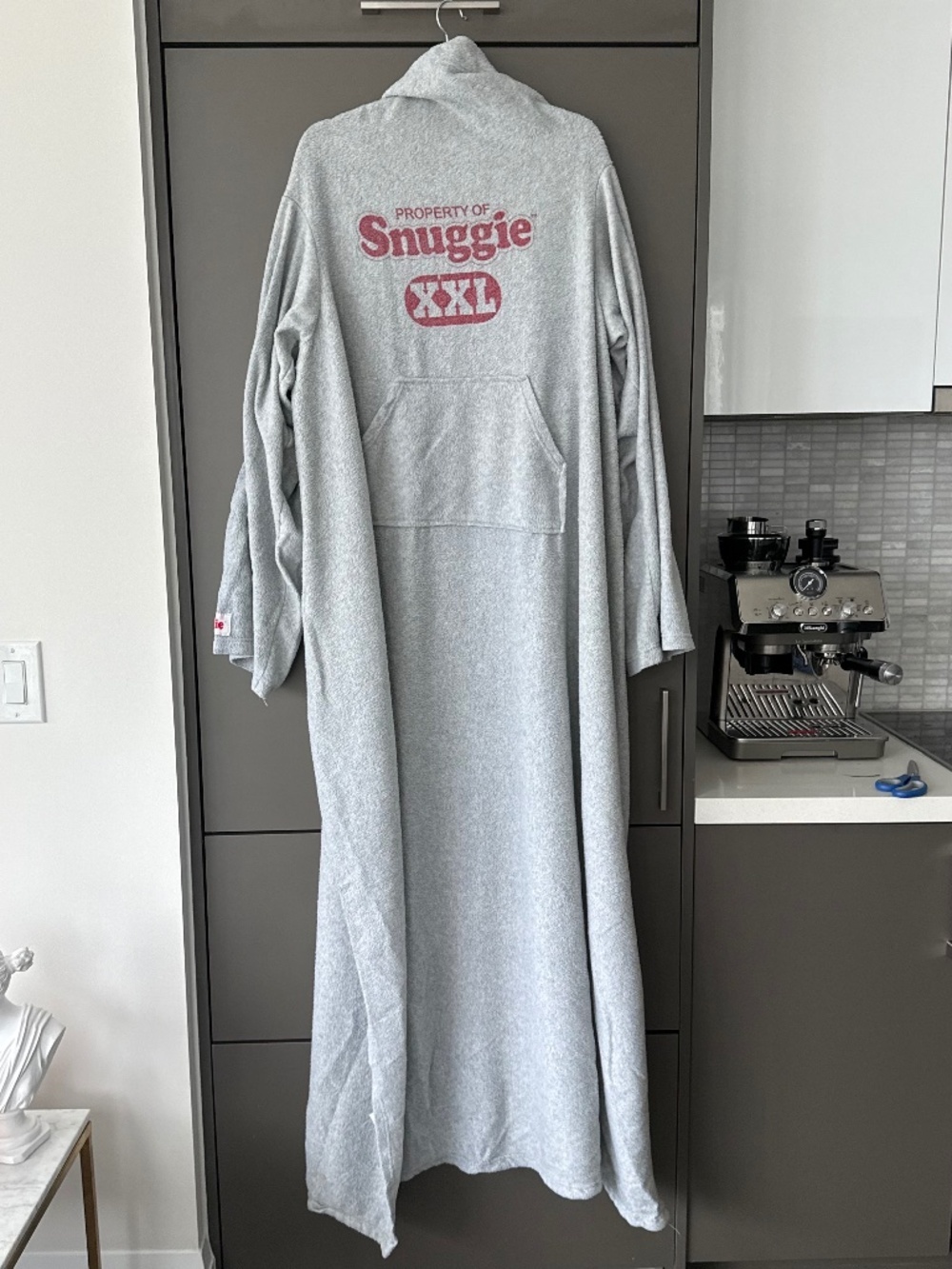 Snuggie Fleece Blanket Hoodie Robe Grey XXL Oversized Wearable Blanket